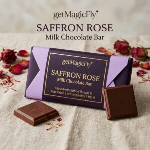 Saffron Rose Milk Chocolate Bar